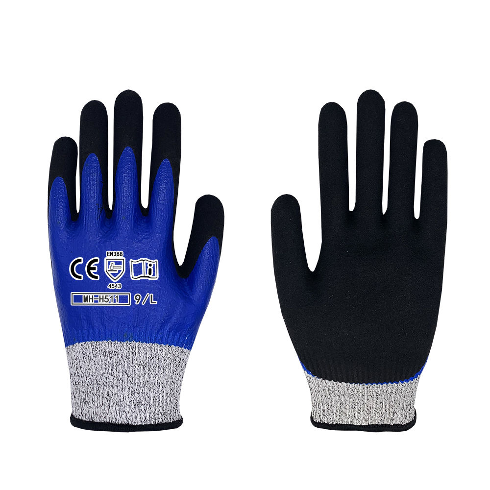 Double sided nitrile anti cutting gloves