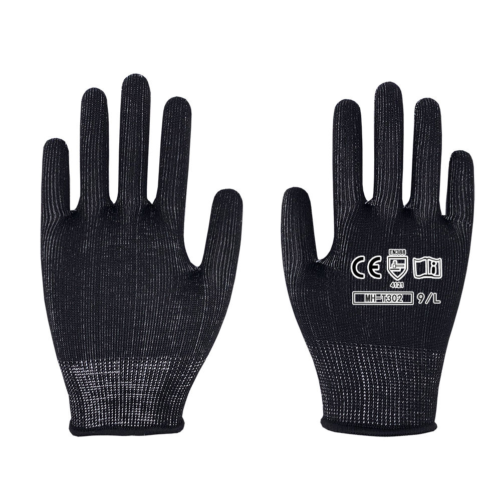 Nylon white black horizontal gloves