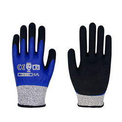 Double sided nitrile anti cutting gloves