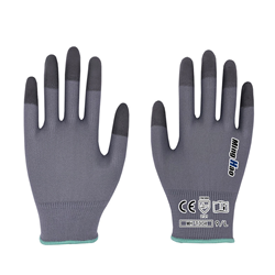 Nylon Pu finger coated gloves (gray)