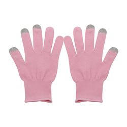 Touch screen anti slip gloves (pink three finger touch screen)